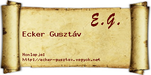 Ecker Gusztáv névjegykártya